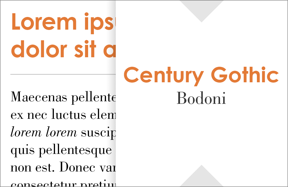 Century Gothic and Bodoni: Fonts that go with Century Gothic