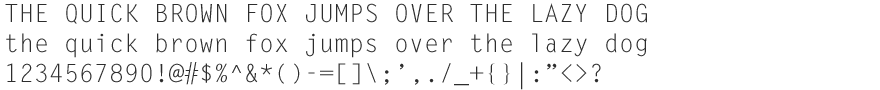 Letter Gothic specimen