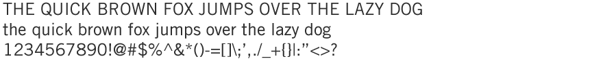 Trade Gothic specimen
