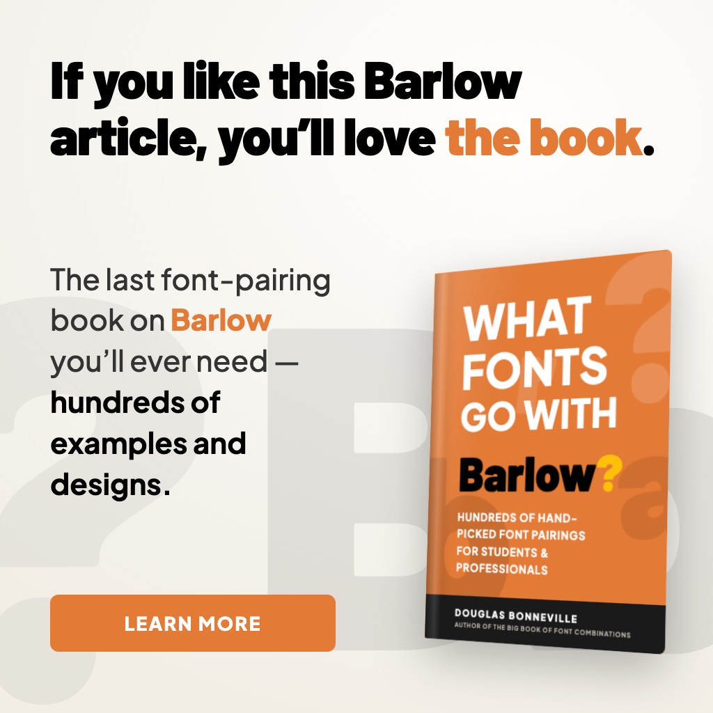 What Fonts Go With Barlow - the book from BonFX, coming soon