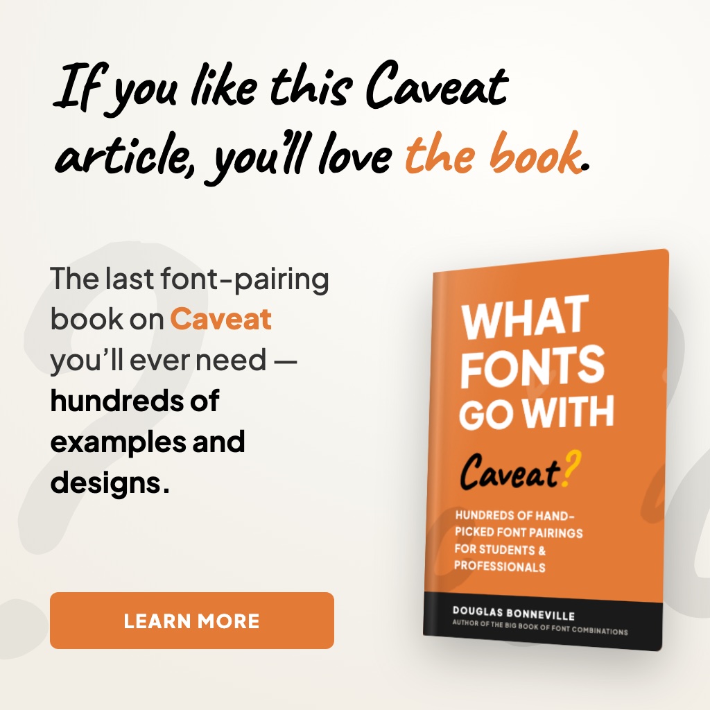 What Fonts Go With Caveat - the book from BonFX, coming soon