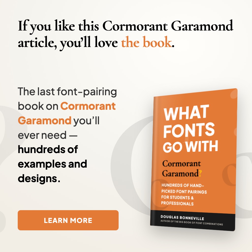 What Fonts Go With Cormorant Garamond - the book from BonFX, coming soon