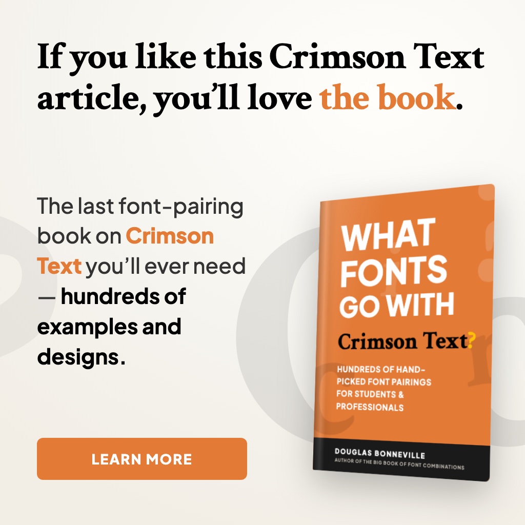 What Fonts Go With Crimson Text - the book from BonFX, coming soon