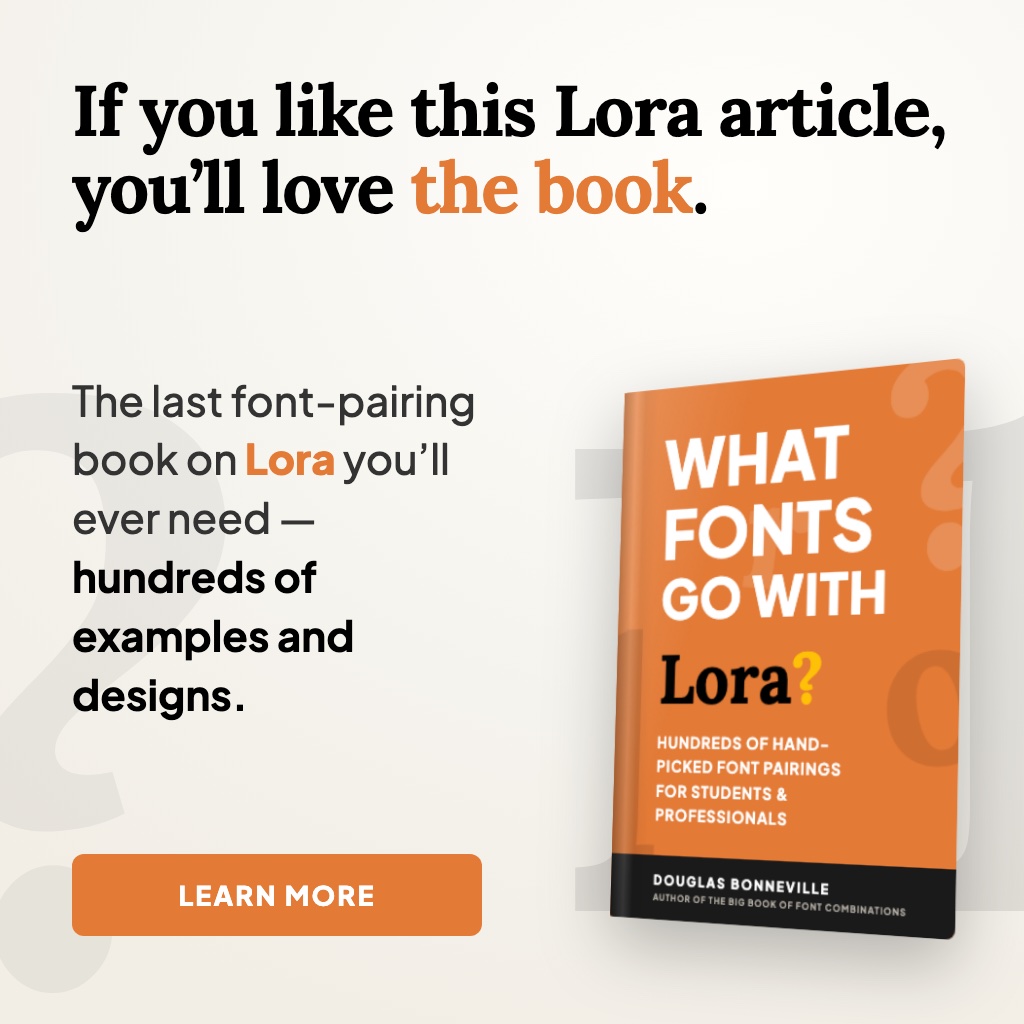 What Fonts Go With Lora - the book from BonFX, coming soon
