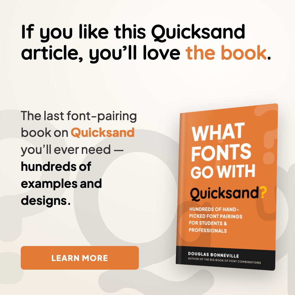 What Fonts Go With Quicksand - the book from BonFX, coming soon