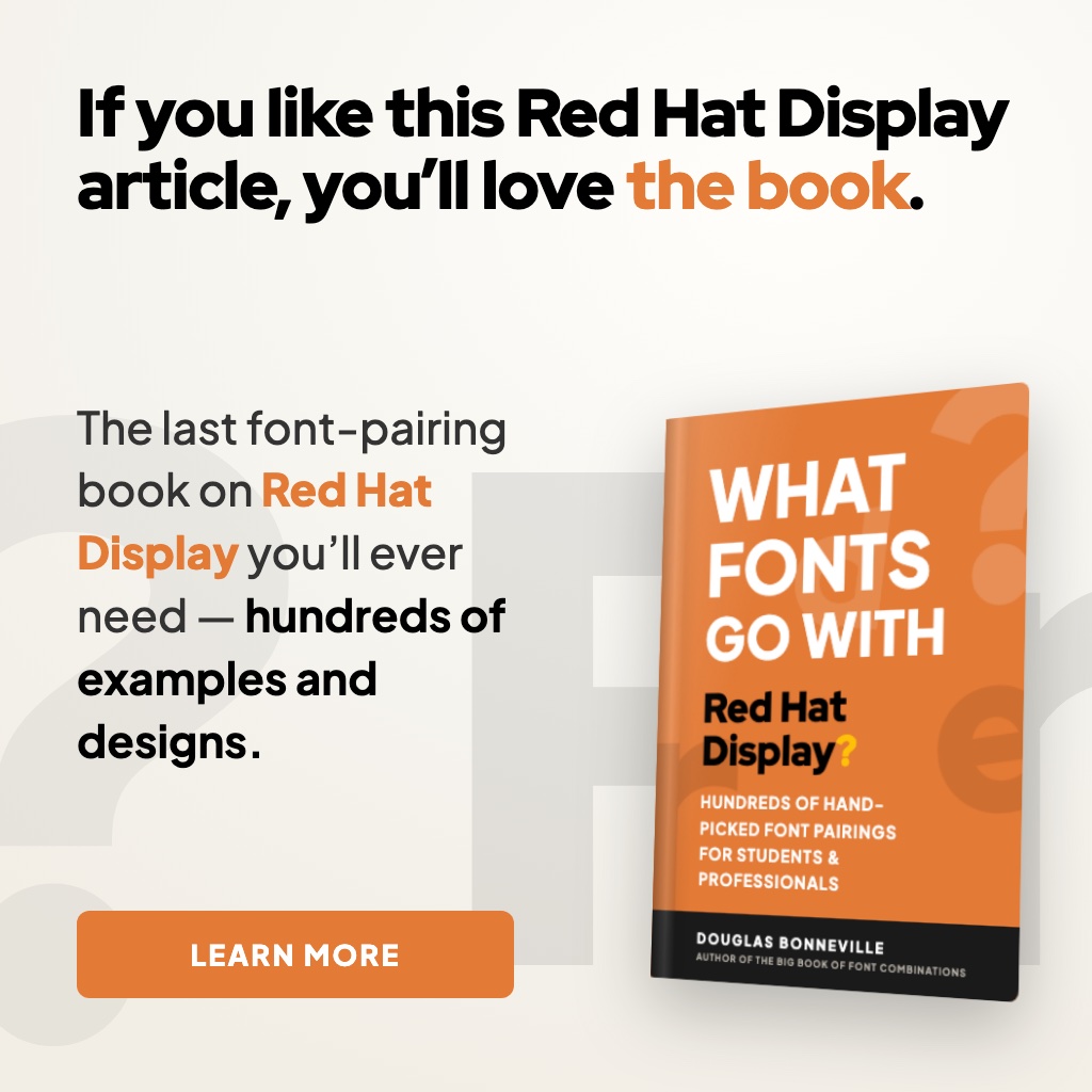 What Fonts Go With Red Hat Display - the book from BonFX, coming soon
