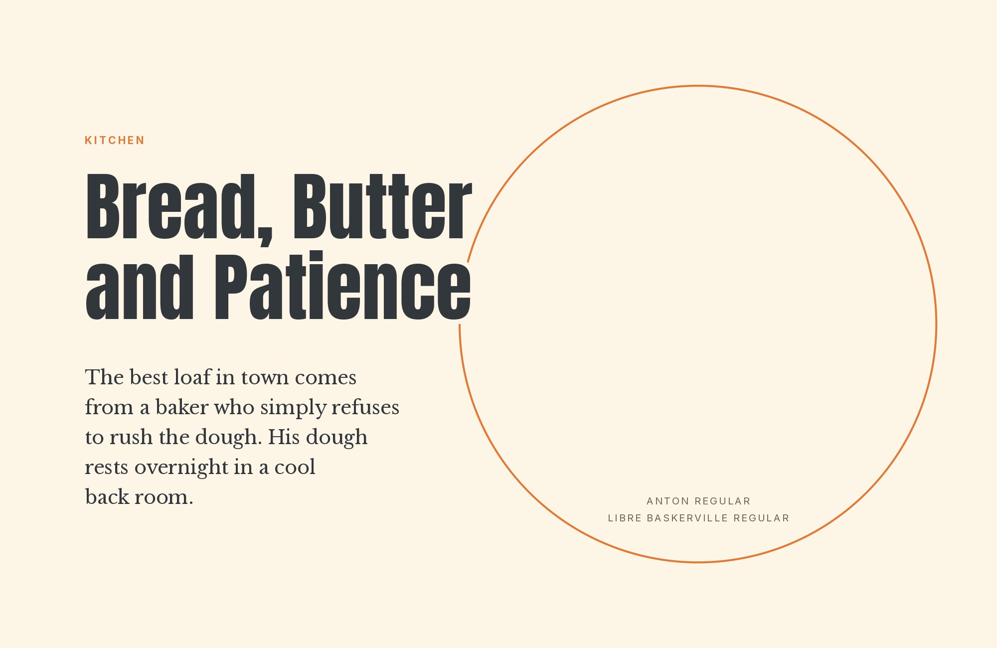 Anton and Libre Baskerville font pairing: Anton headline with Libre Baskerville body text