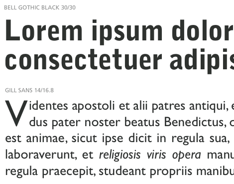 Bell Gothic works with Gill Sans