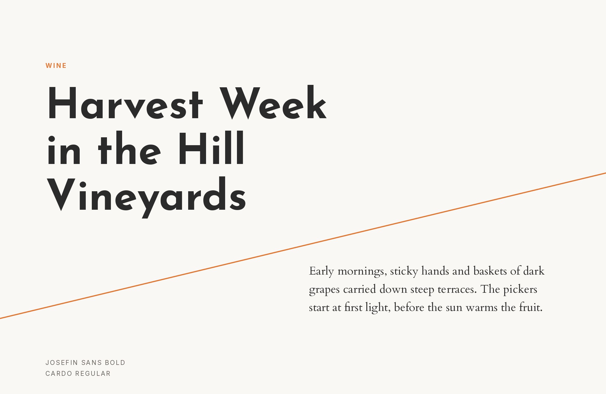 Cardo and Josefin Sans font pairing: Josefin Sans headline with Cardo body text