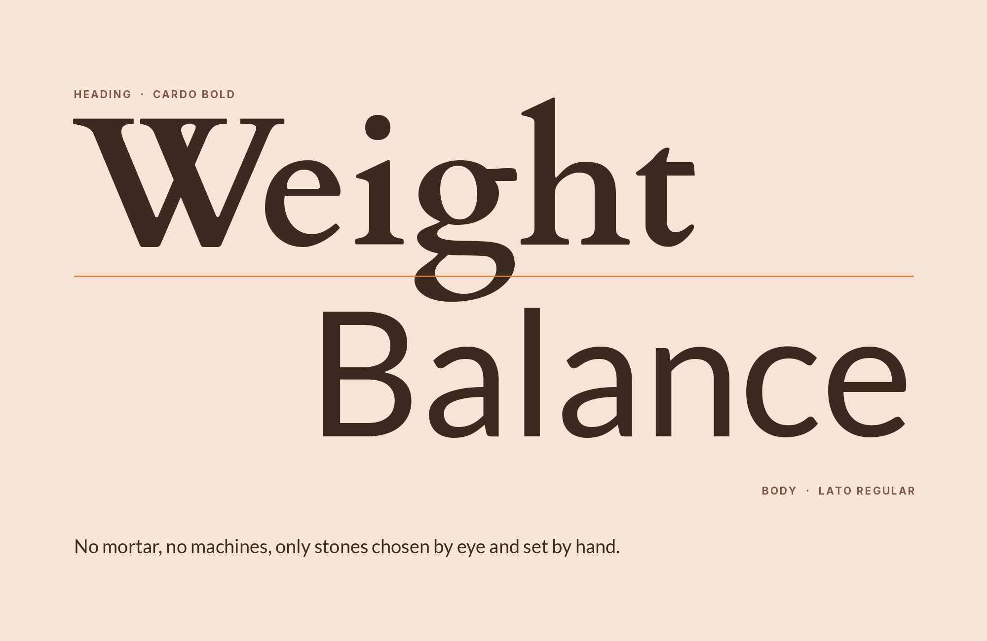 Cardo and Lato font pairing: Cardo headline with Lato body text