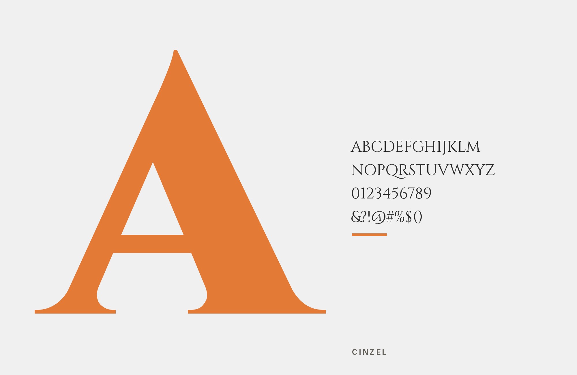 Cinzel type specimen