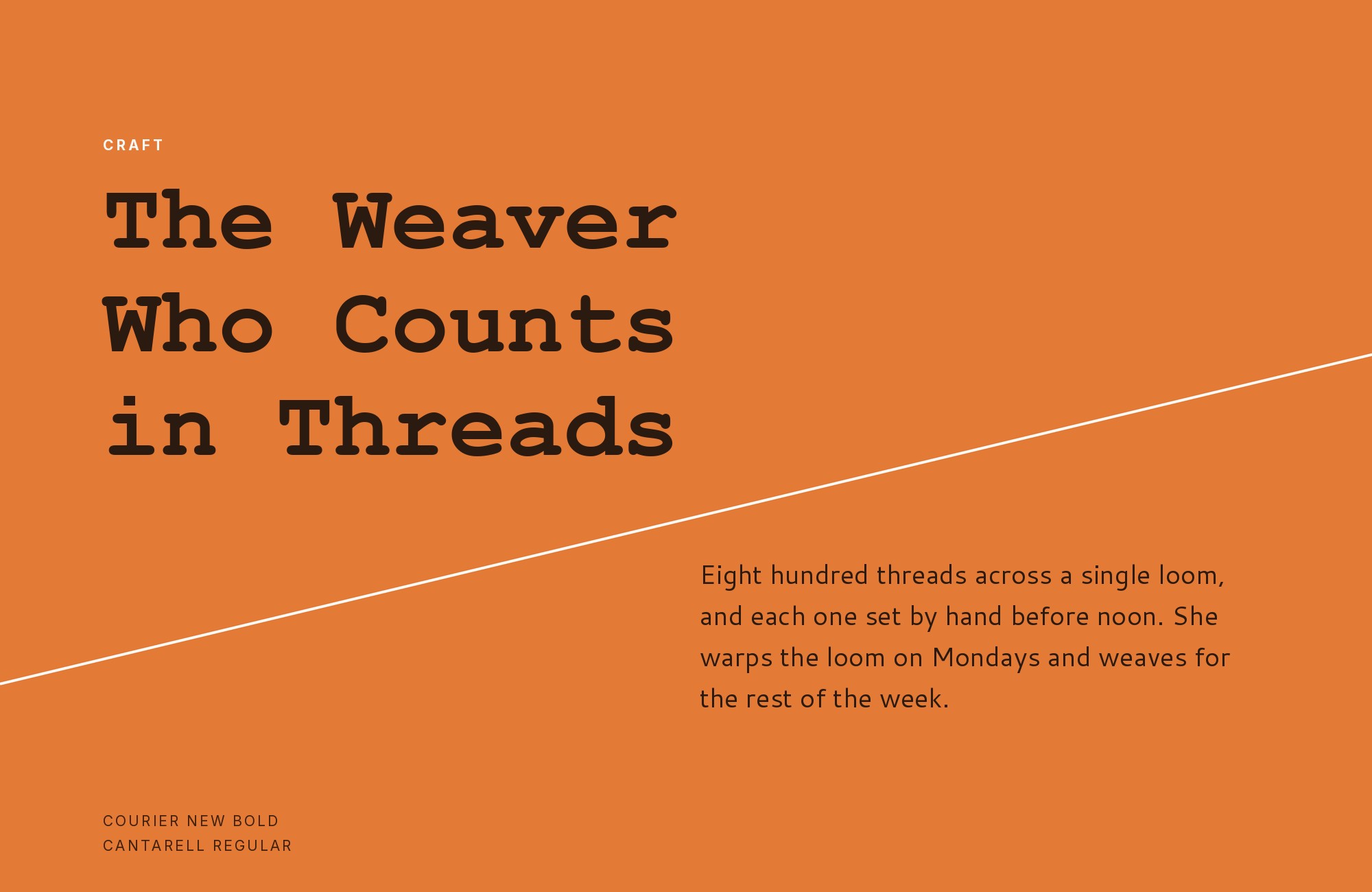 Courier New and Cantarell font pairing: Courier New headline with Cantarell body text
