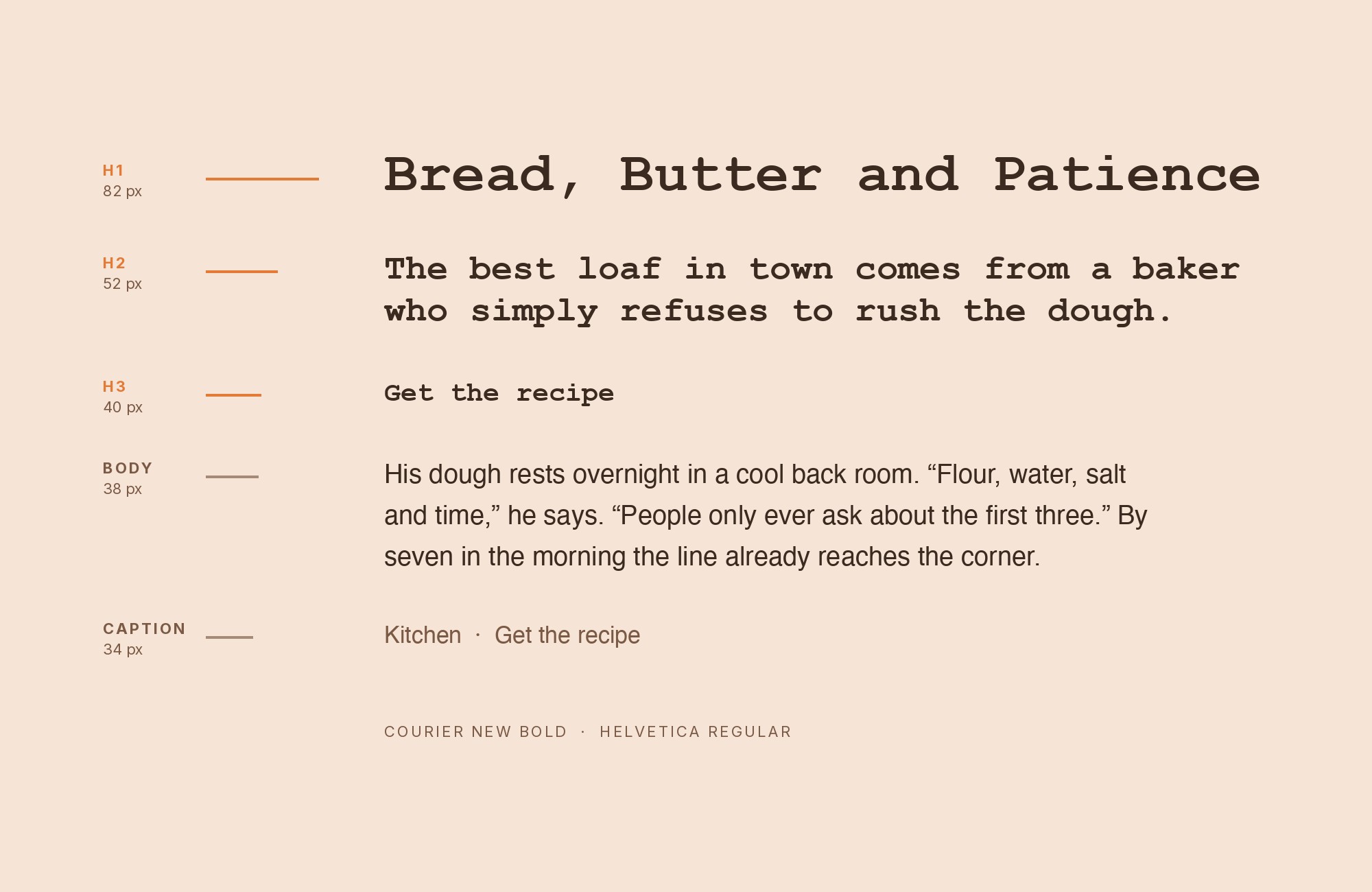 Courier New and Helvetica font pairing: Courier New headline with Helvetica body text