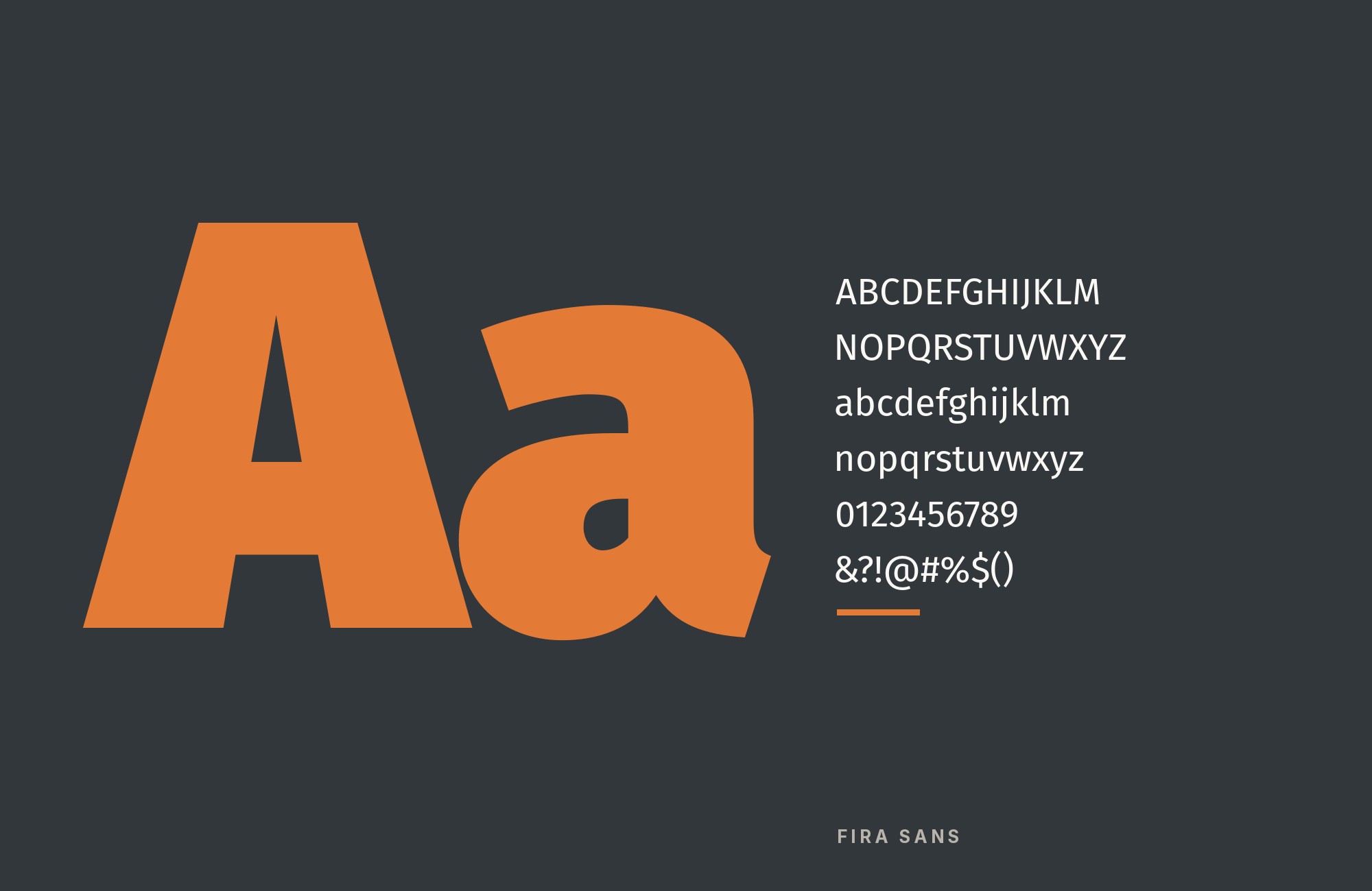 Fira Sans type specimen