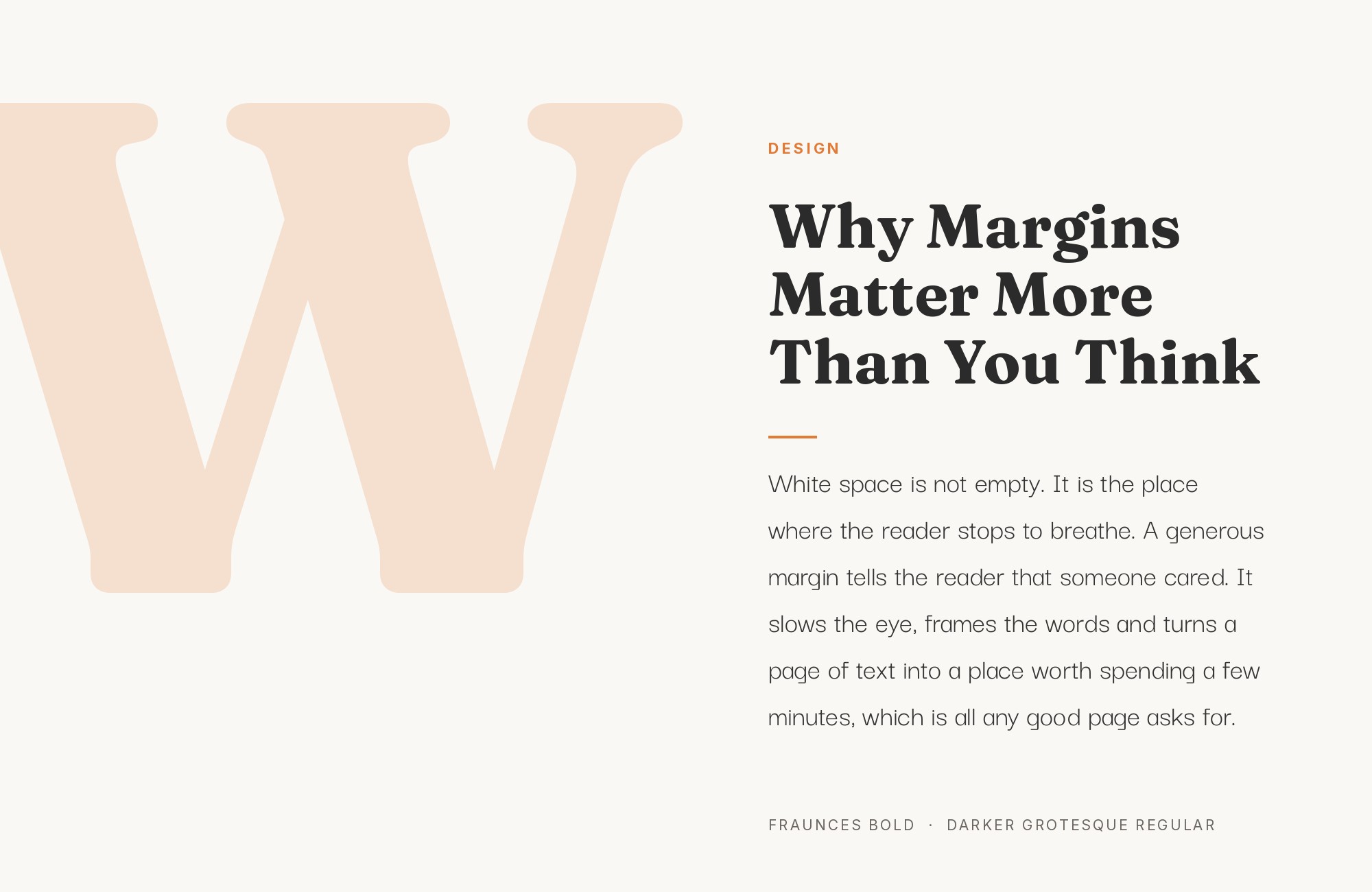 Fraunces and Darker Grotesque font pairing: Fraunces headline with Darker Grotesque body text