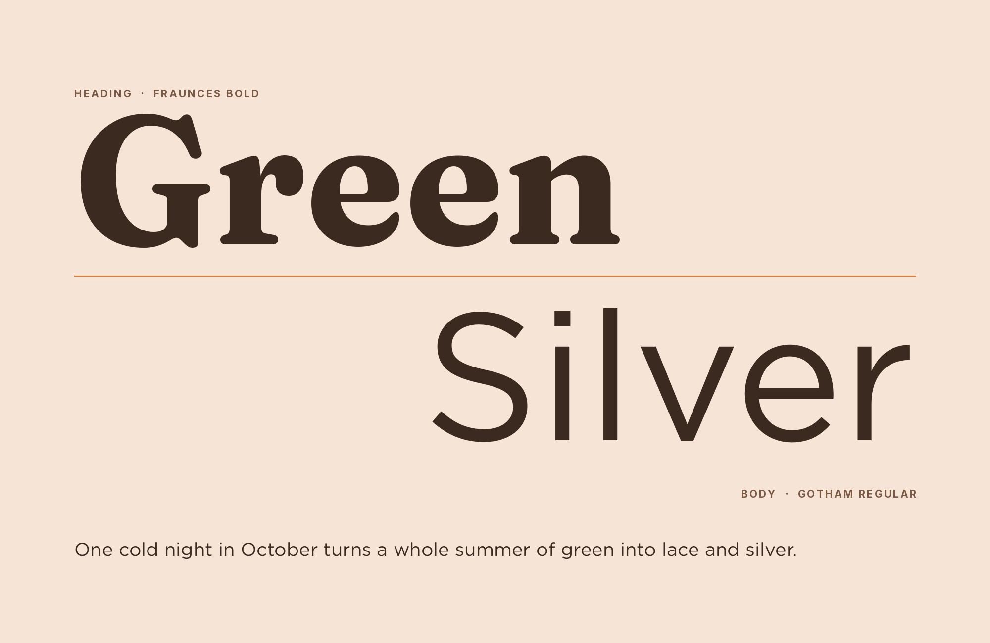 Fraunces and Gotham font pairing: Fraunces headline with Gotham body text