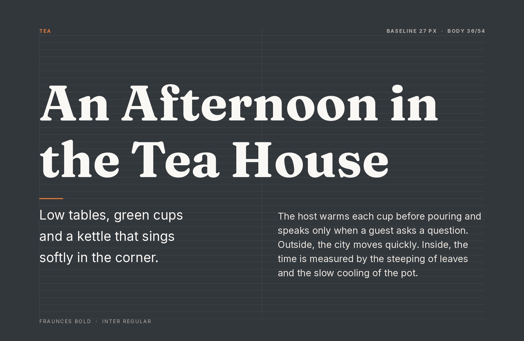 Fraunces and Inter font pairing: Fraunces headline with Inter body text
