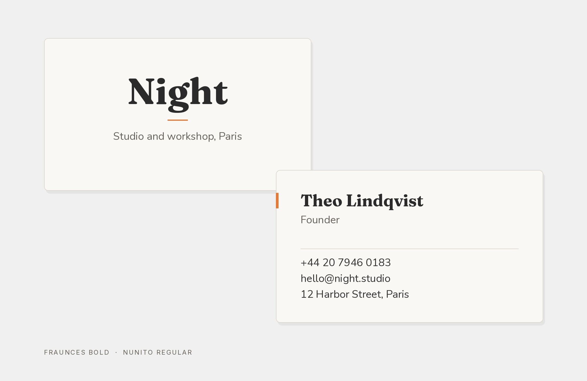 Fraunces and Nunito font pairing: Fraunces headline with Nunito body text
