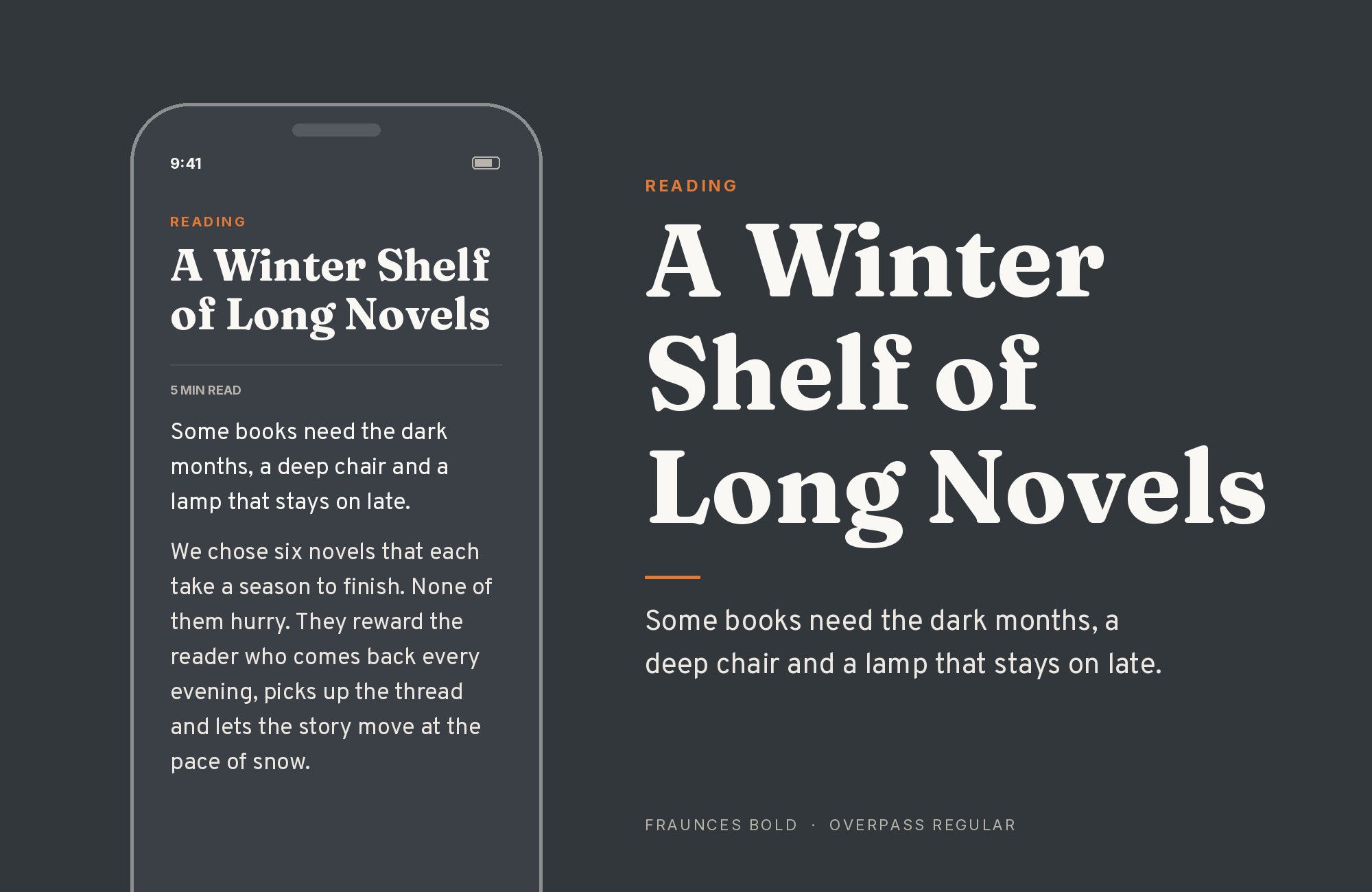 Fraunces and Overpass font pairing: Fraunces headline with Overpass body text