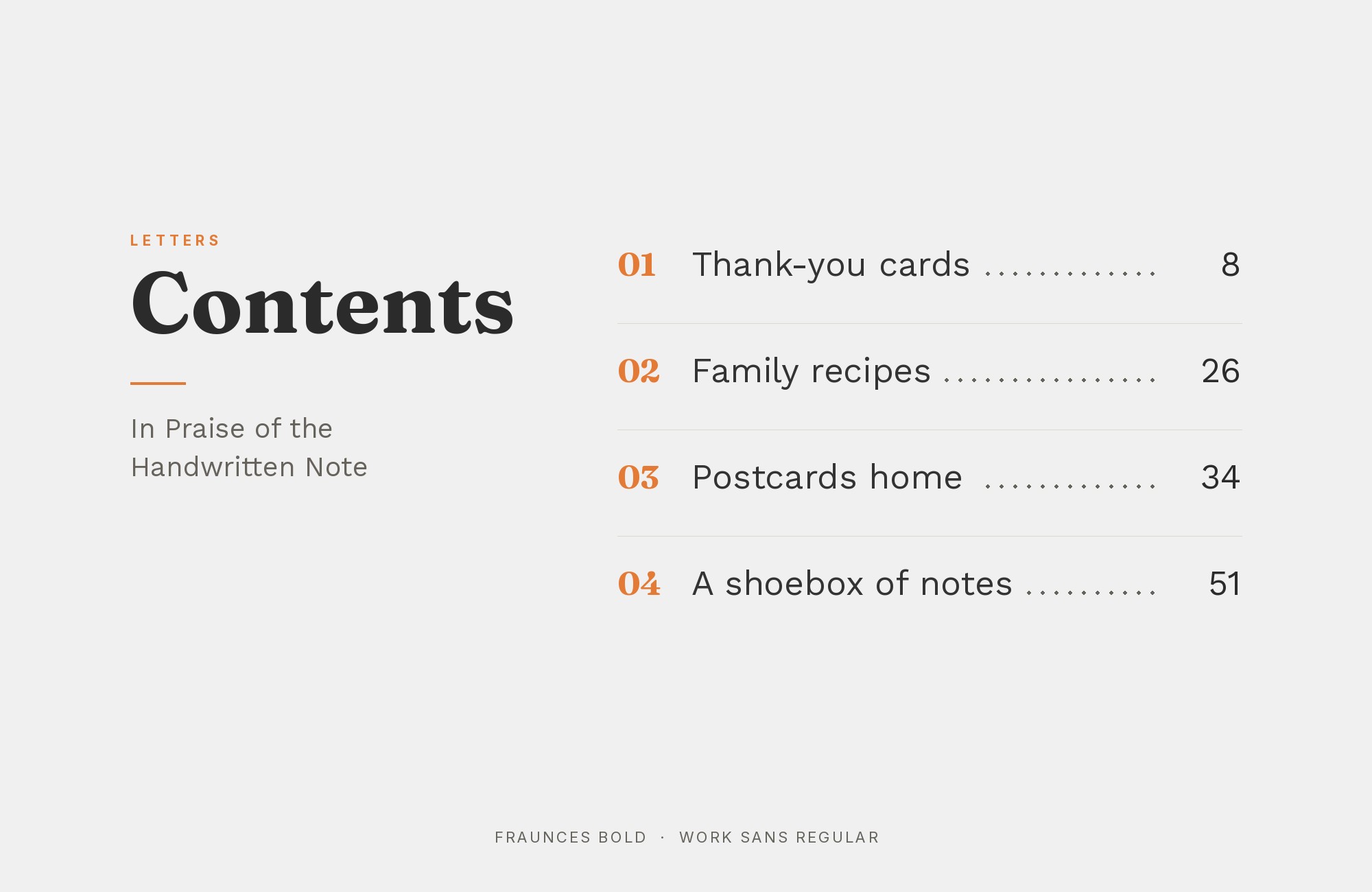 Fraunces and Work Sans font pairing: Fraunces headline with Work Sans body text