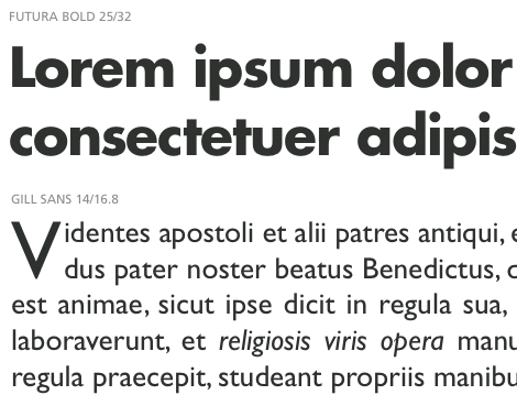 Futura works with Gill Sans