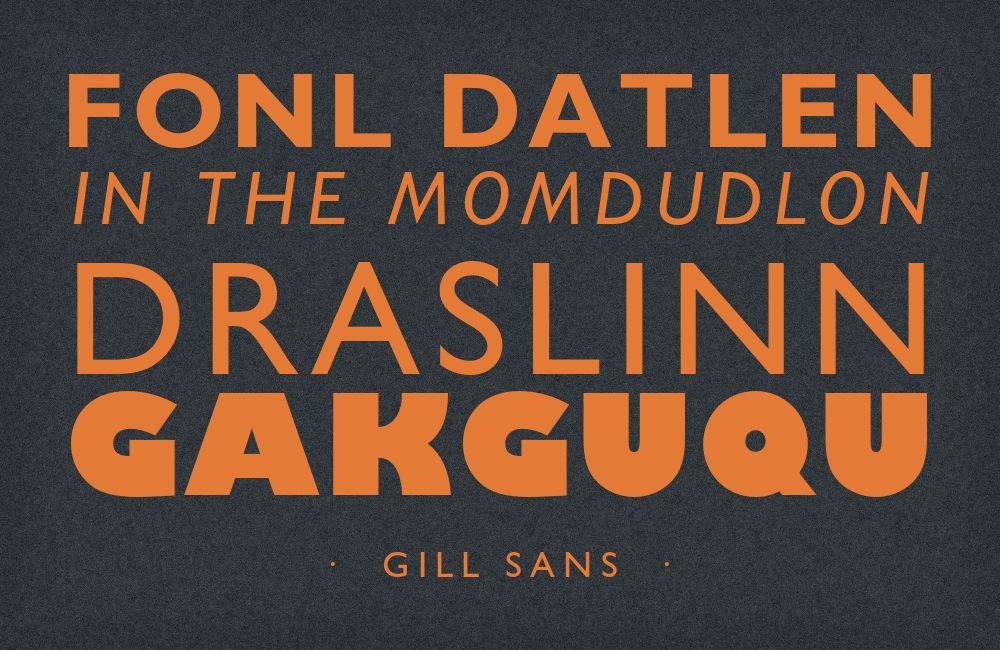 Gill Sans type specimen