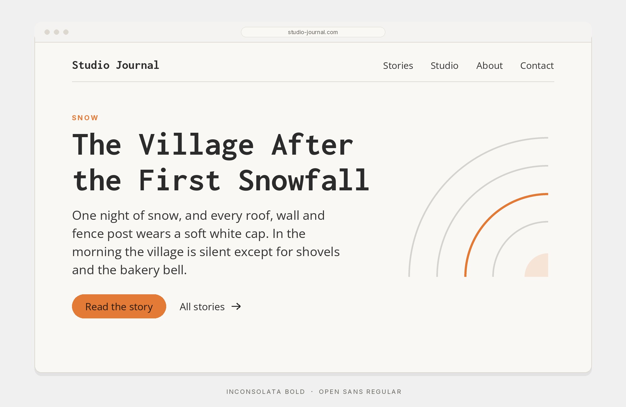 Inconsolata and Open Sans font pairing: Inconsolata headline with Open Sans body text