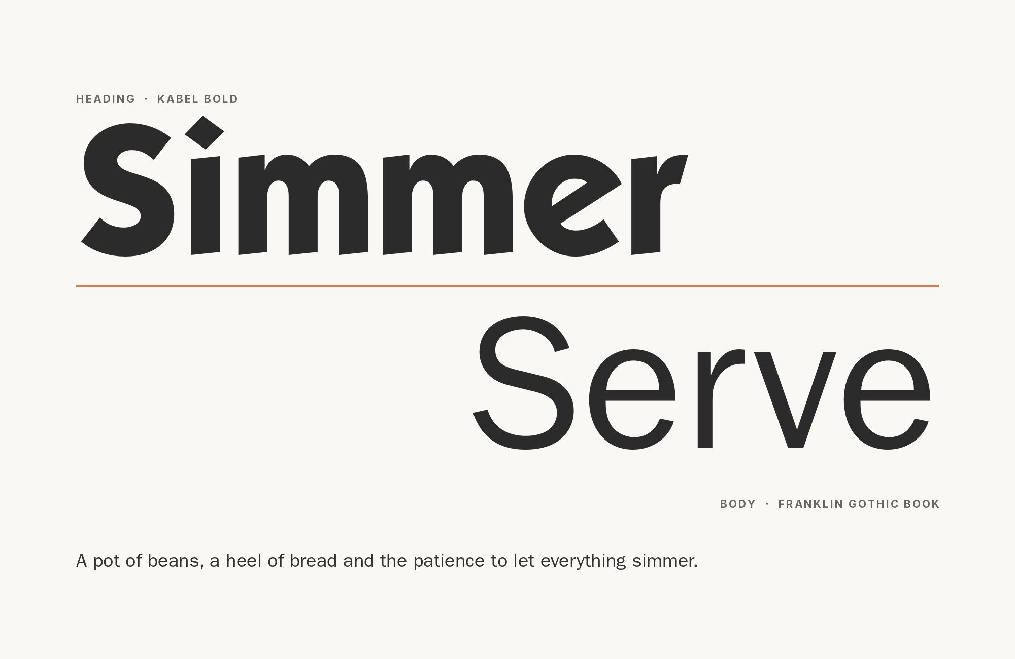 Kabel and Franklin Gothic font pairing: Kabel headline with Franklin Gothic body text