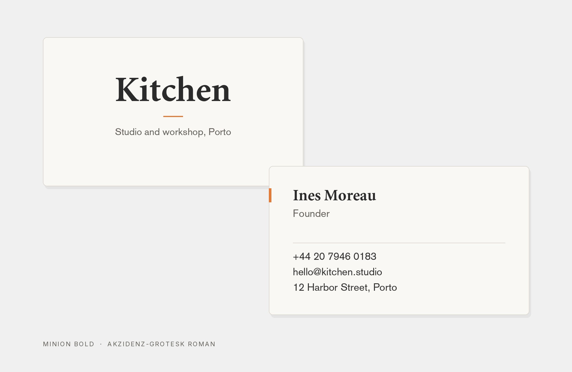 Minion and Akzidenz-Grotesk font pairing: Minion headline with Akzidenz-Grotesk body text