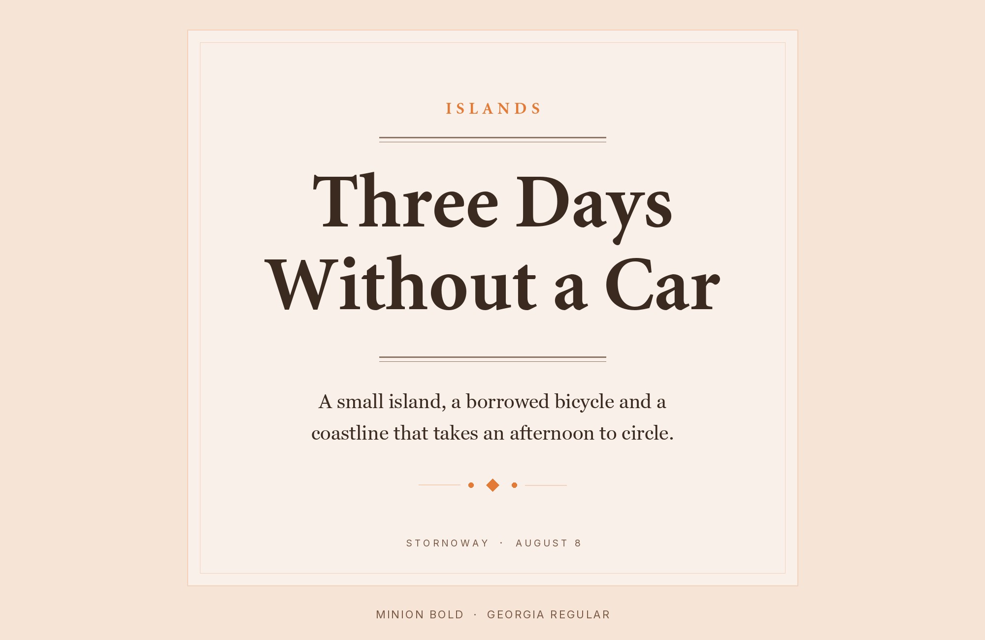 Minion and Georgia font pairing: Minion headline with Georgia body text