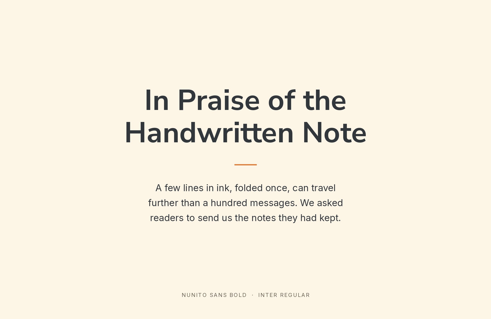 Nunito Sans and Inter font pairing: Nunito Sans headline with Inter body text
