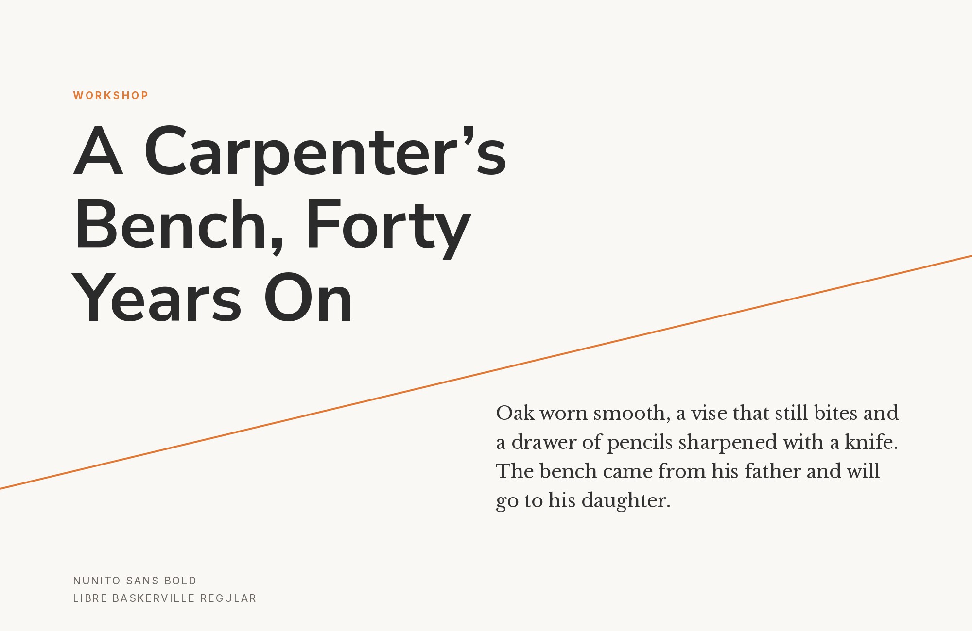Nunito Sans and Libre Baskerville font pairing: Nunito Sans headline with Libre Baskerville body text
