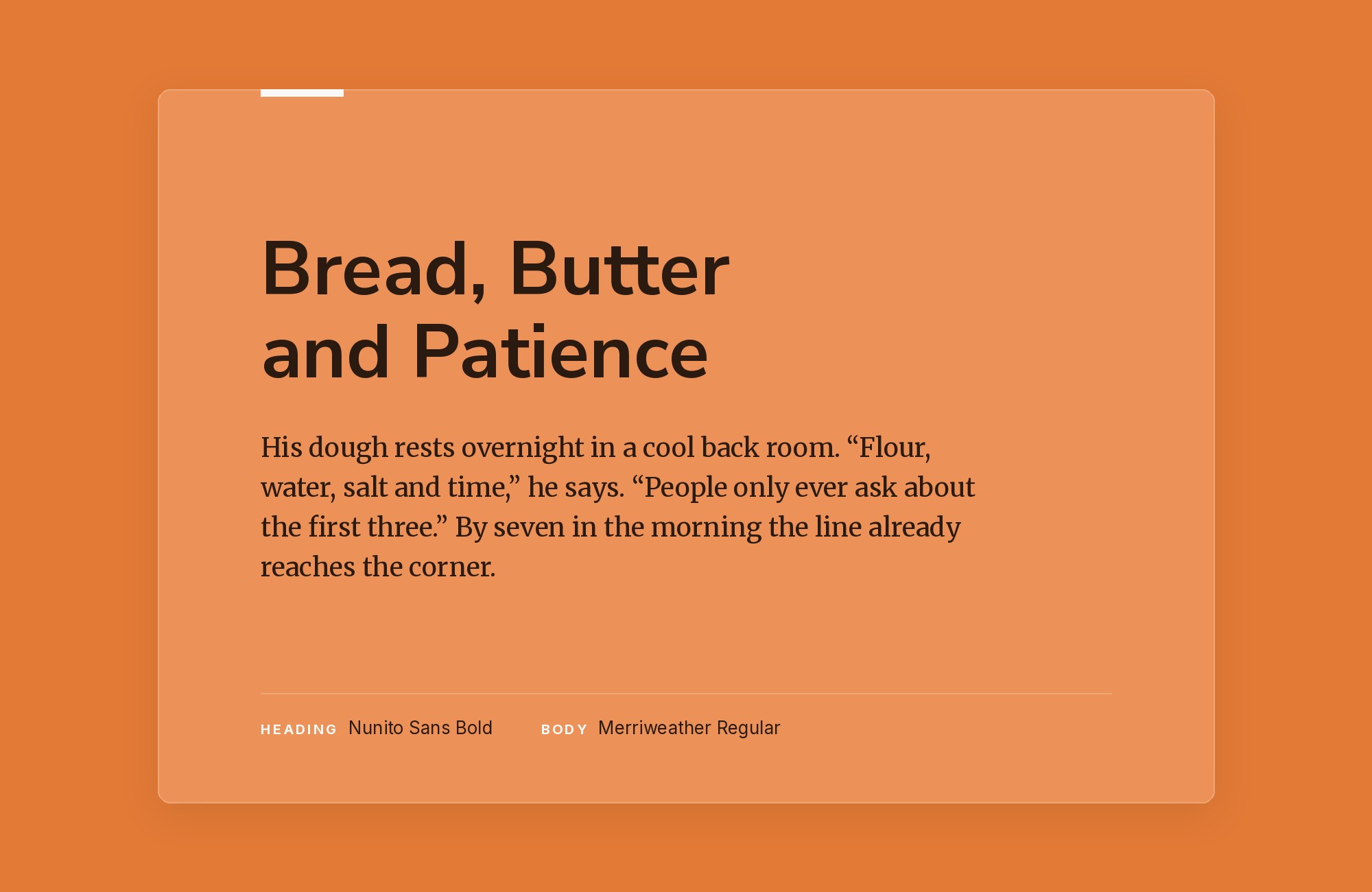 Nunito Sans and Merriweather font pairing: Nunito Sans headline with Merriweather body text