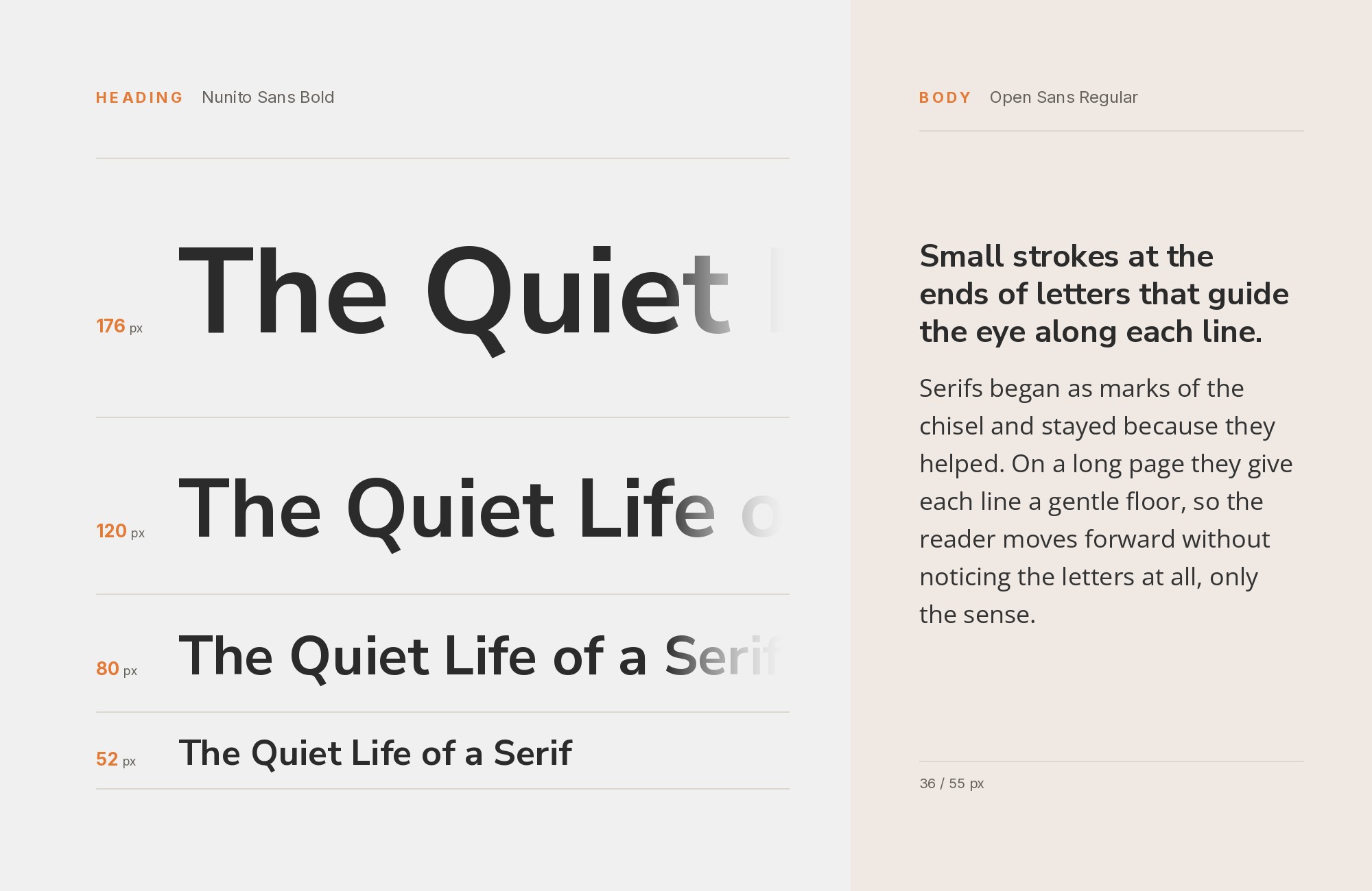 Nunito Sans and Open Sans font pairing: Nunito Sans headline with Open Sans body text