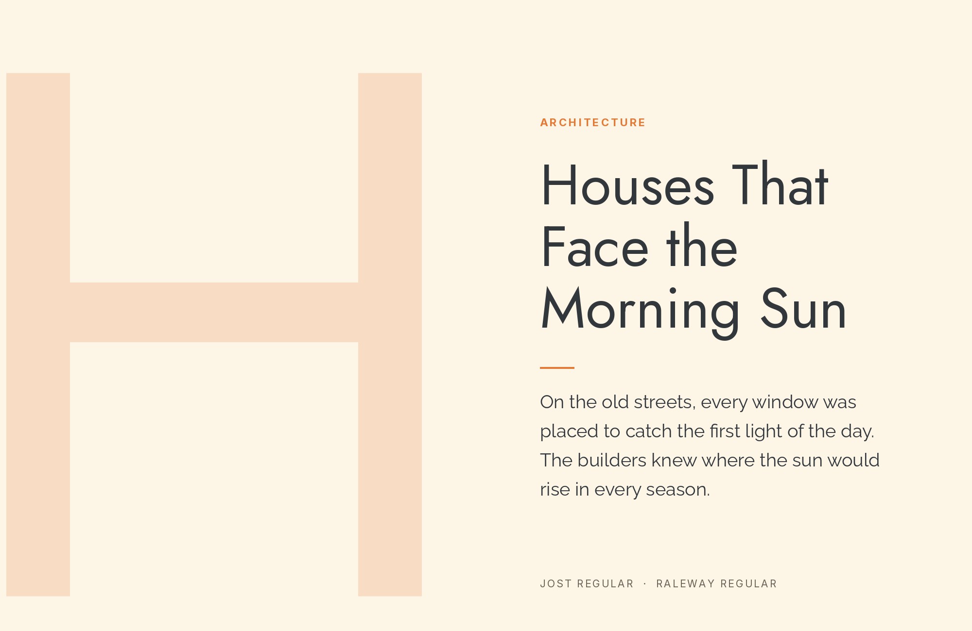 Raleway and Jost font pairing: Jost headline with Raleway body text