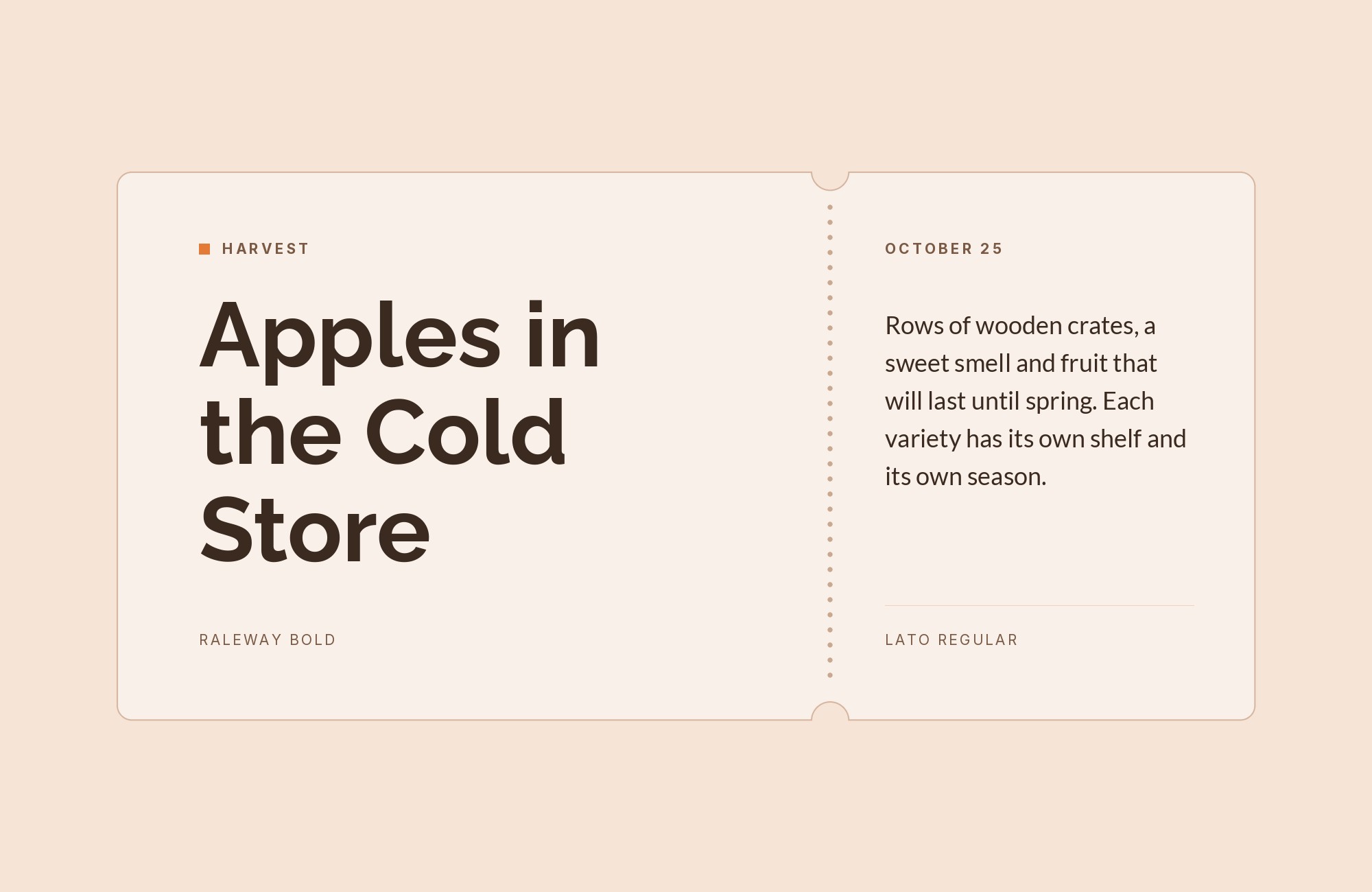 Raleway and Lato font pairing: Raleway headline with Lato body text