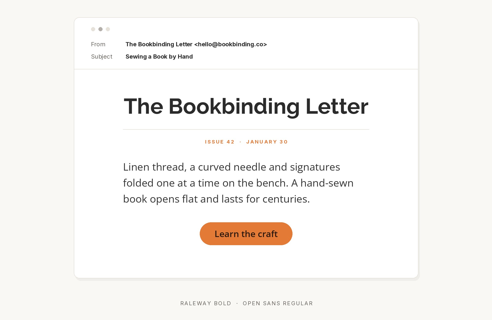 Raleway and Open Sans font pairing: Raleway headline with Open Sans body text