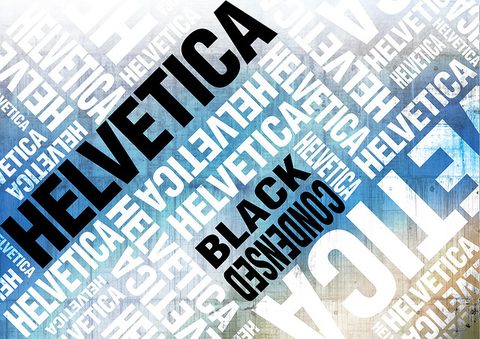Helvetica poster Blue	 by ECKO Design Group