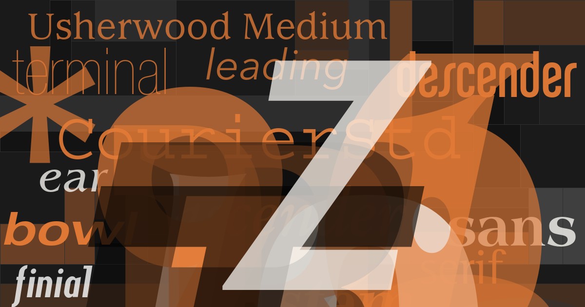 Typography terms and font anatomy illustration