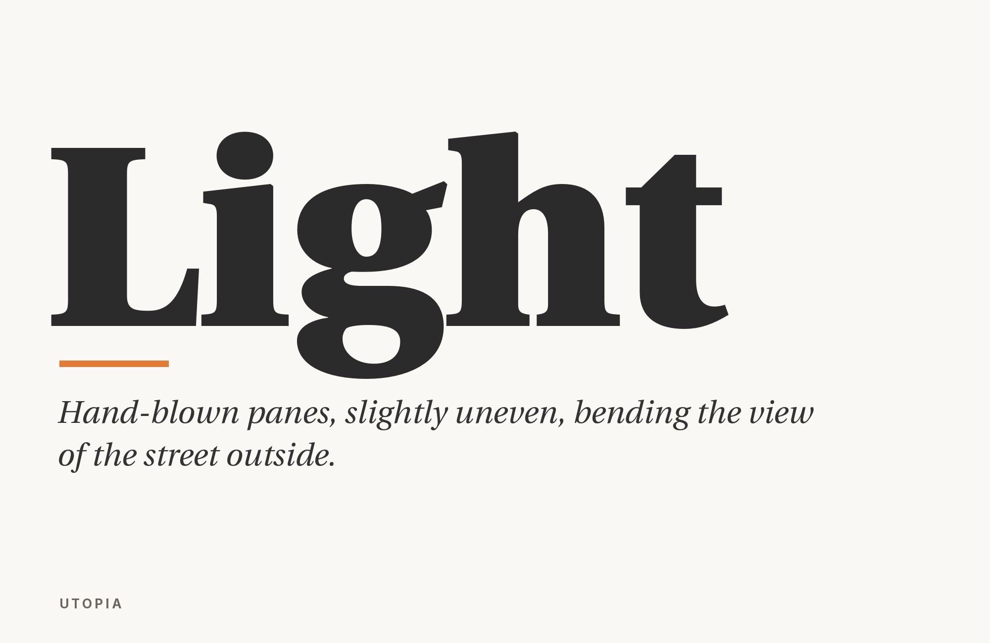 Utopia type specimen