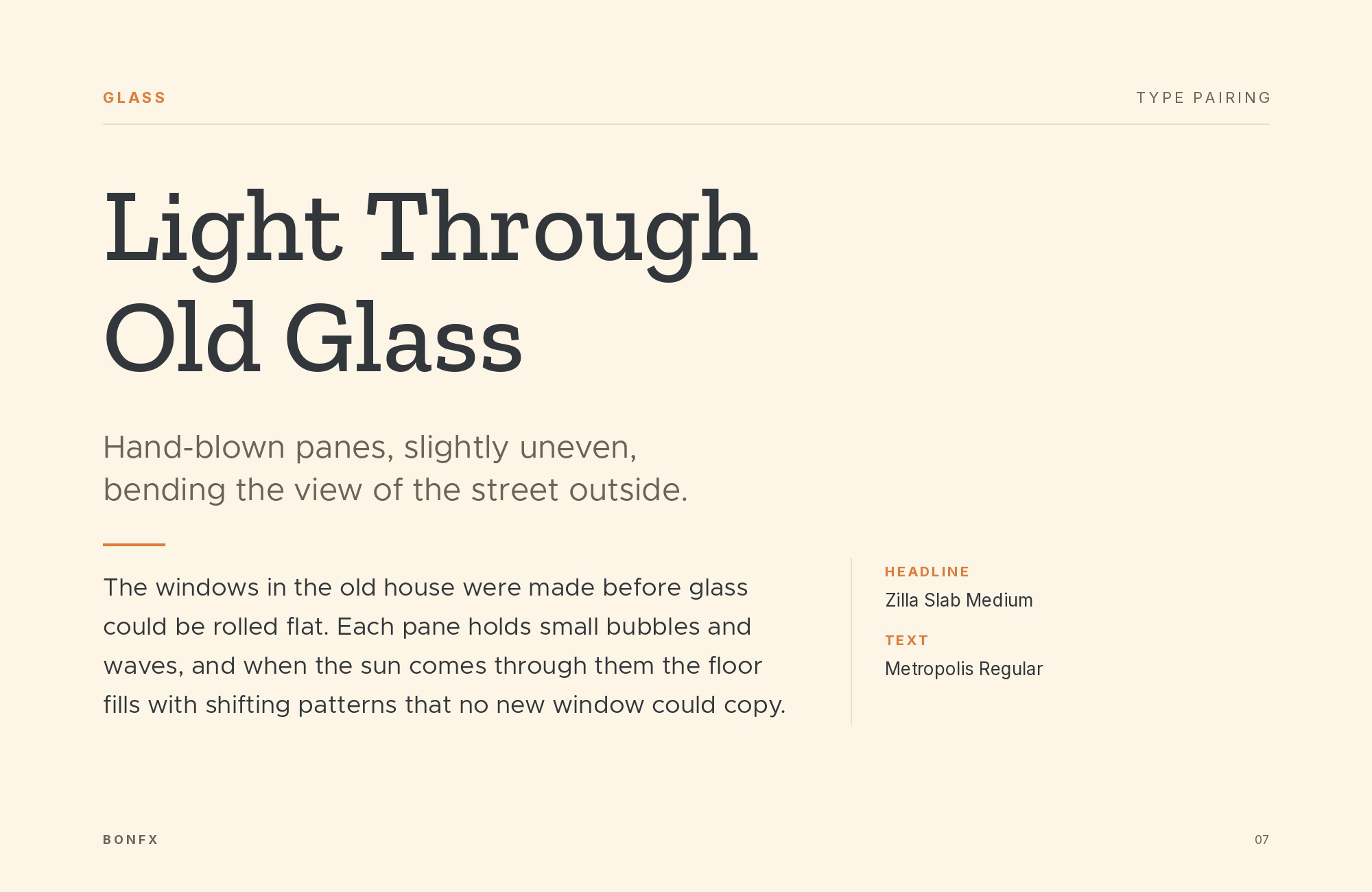 Zilla Slab and Metropolis font pairing: Zilla Slab headline with Metropolis body text