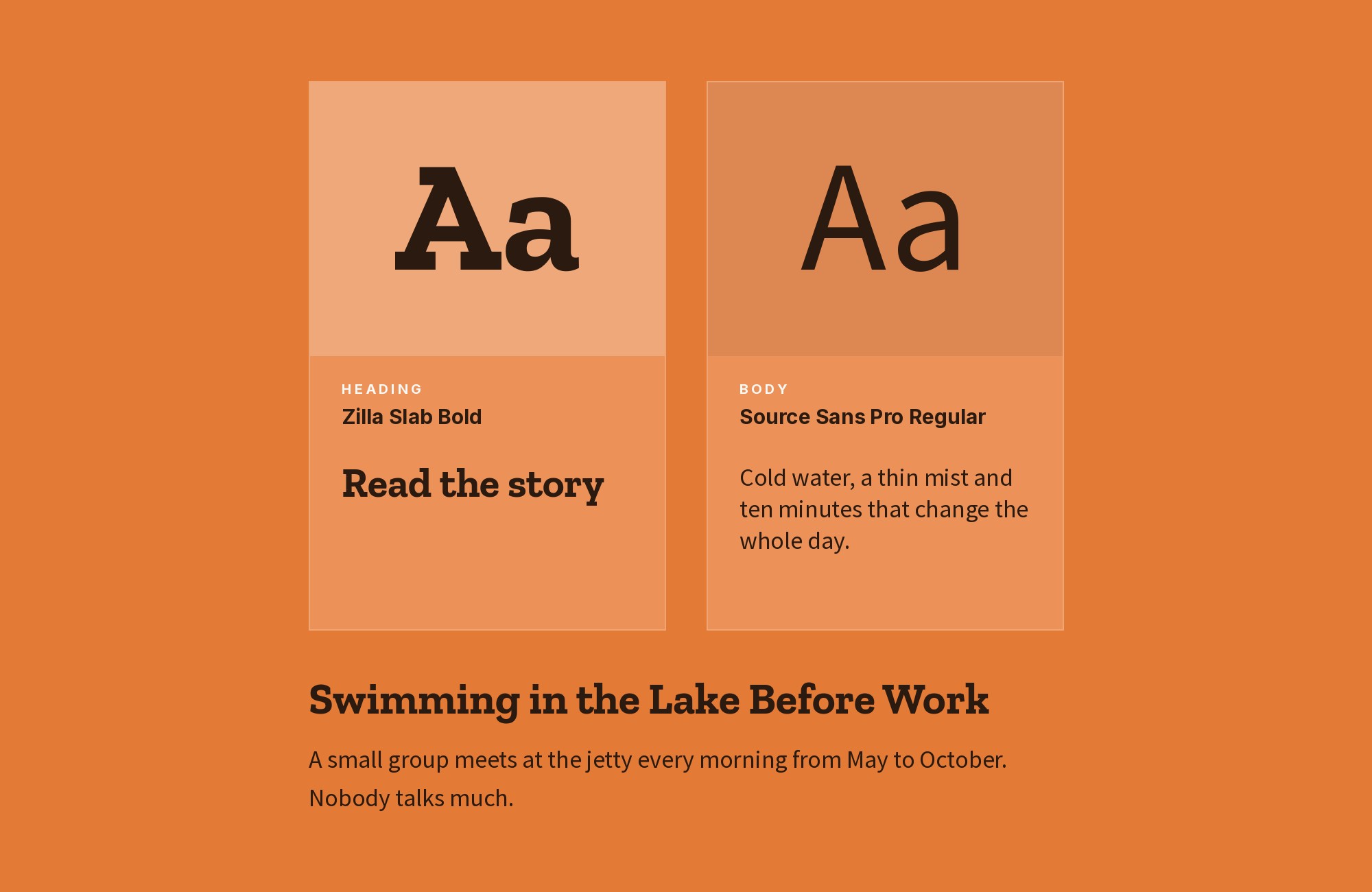 Zilla Slab and Source Sans Pro font pairing: Zilla Slab headline with Source Sans Pro body text