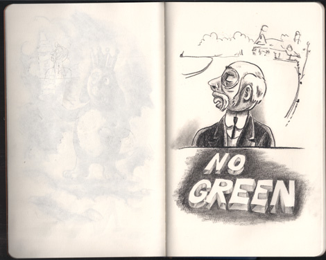 Art House Co-Op Sketchbook Project - Moleskine Sketchbook pages 10-11