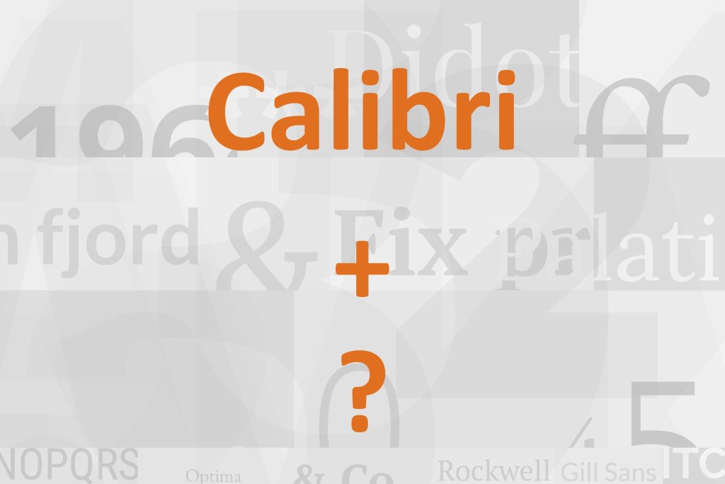 calibri font pairing