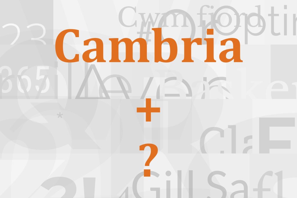 cambria font pairing