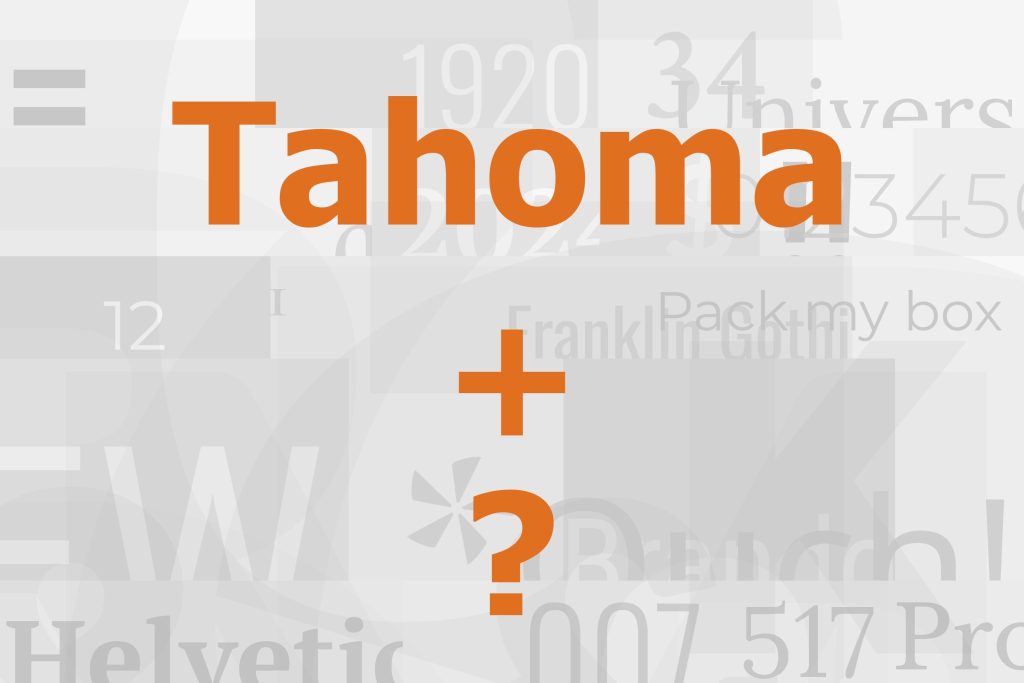 tahoma font pairing