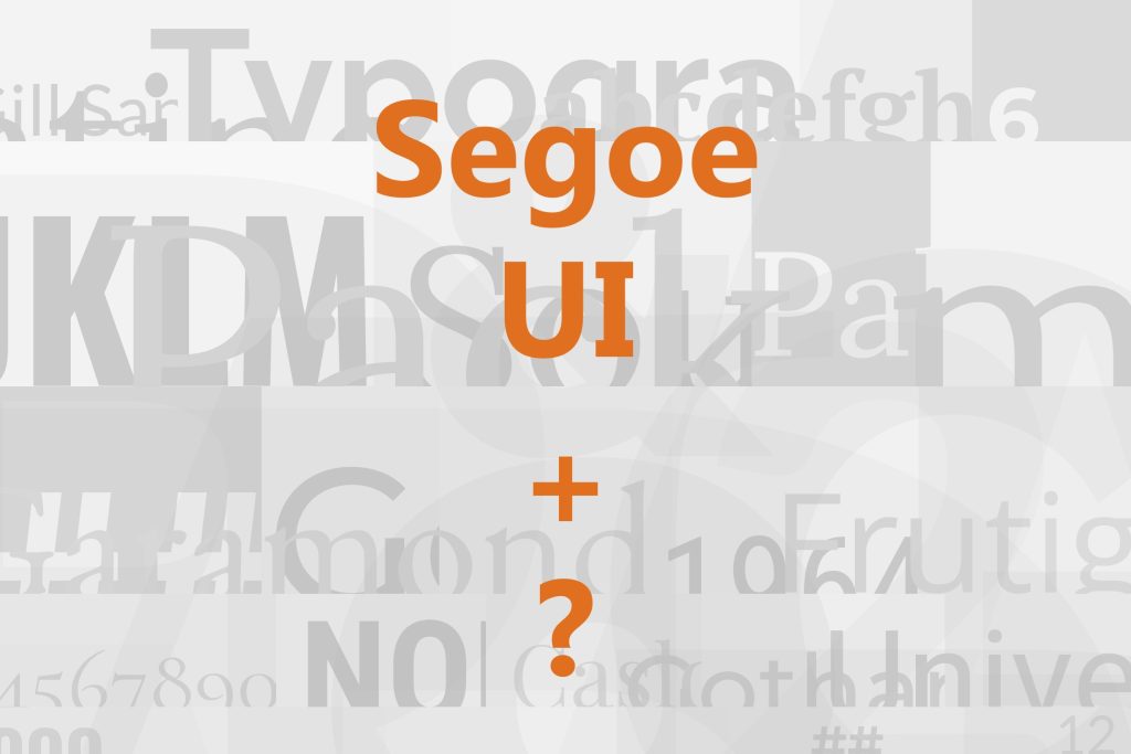 segoe ui font pairing