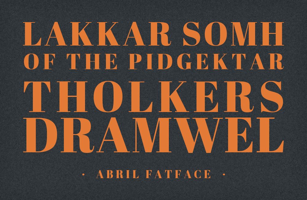 Abril Fatface type specimen