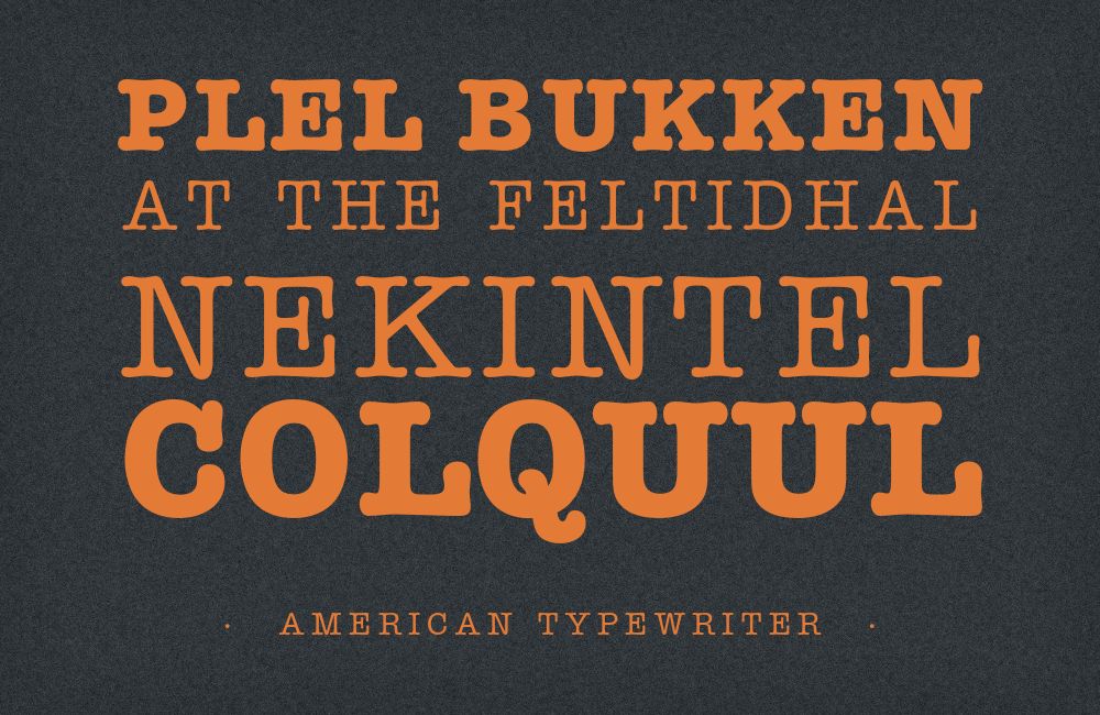 American Typewriter type specimen