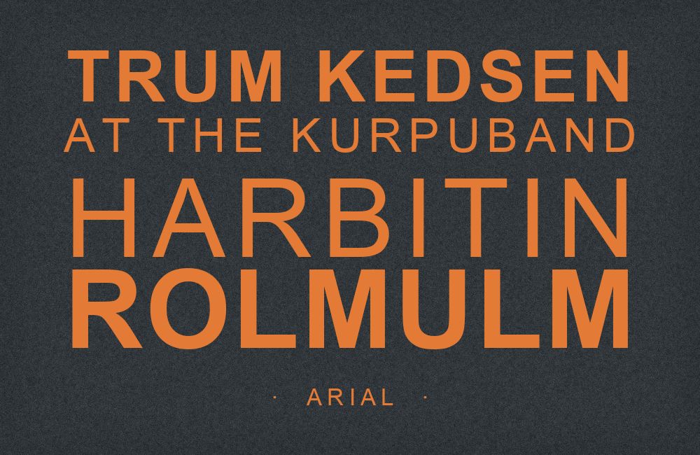Arial type specimen